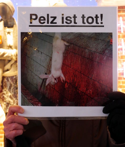 © www.mutbuergerdokus.de: Protest gegen den Pelzhandel bei P&C