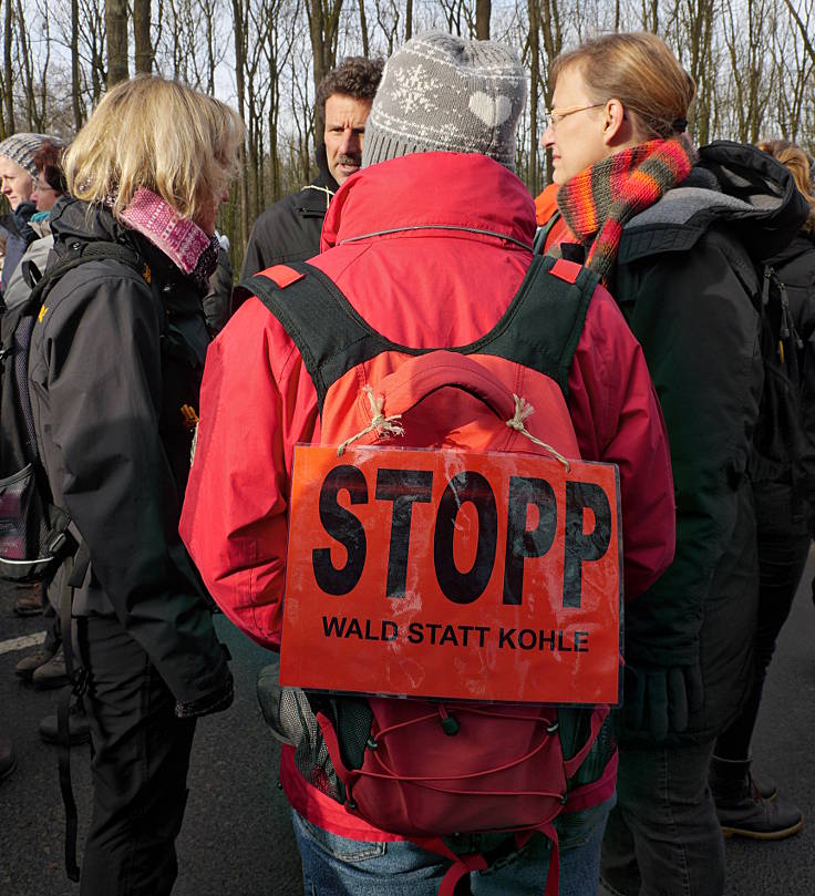 © www.mutbuergerdokus.de: Aktion 'Rote Karte für RWE' - monatliche Waldführung im Hambacher Forst