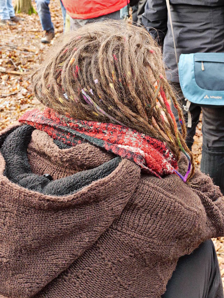 © www.mutbuergerdokus.de: Aktion 'Rote Karte für RWE' - monatliche Waldführung im Hambacher Forst