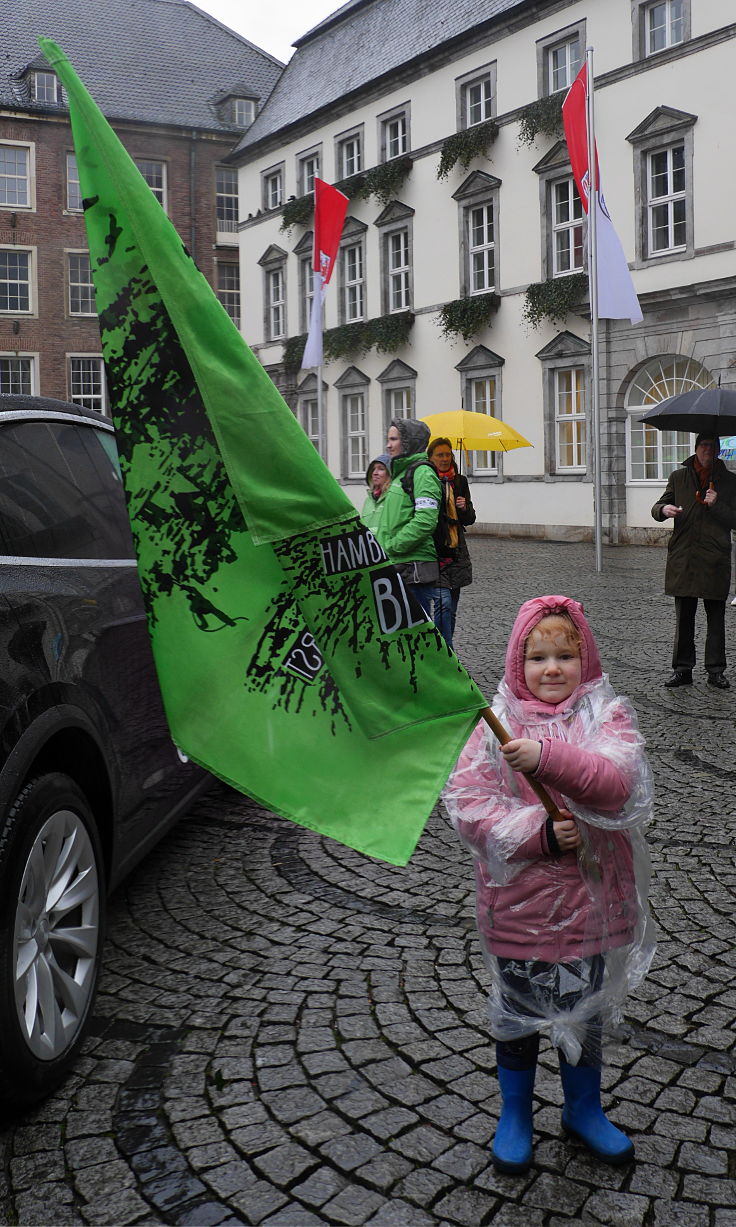 'Fridays for Future Düsseldorf' - Flagge: 'HAMBI BLEIBT'