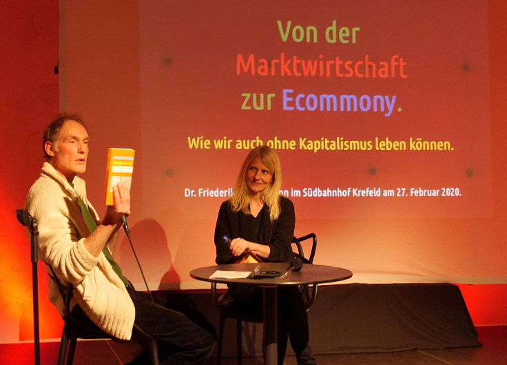 © www.mutbuergerdokus.de: Vortrag und Diskussion von und mit Dr. Friederike Habermann: 'Von der Marktwirtschaft zur Ecommony'