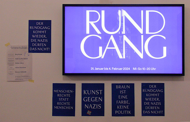 © www.mutbuergerdokus.de: Kunstakademie Düsseldorf: Rundgang 2024 'Statement gegen Rechtsextremismus'