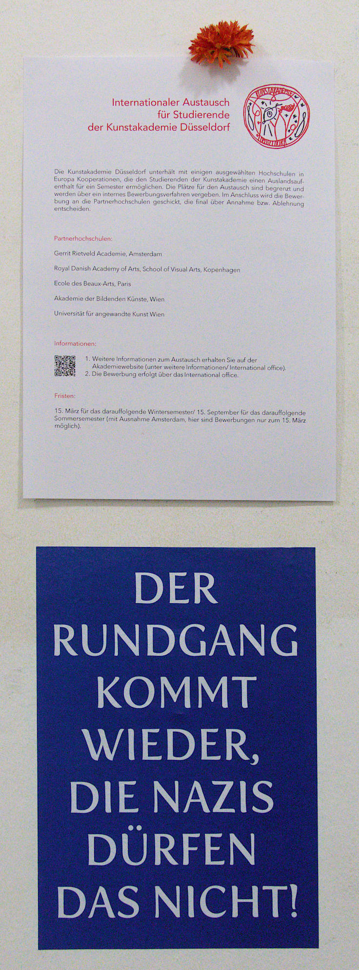 © www.mutbuergerdokus.de: Kunstakademie Düsseldorf: Rundgang 2024 'Statement gegen Rechtsextremismus'