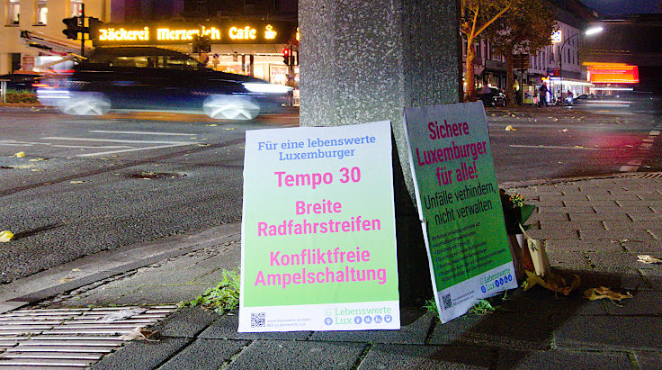 © www.mutbuergerdokus.de: Demonstration 'Sichere Luxemburger Straße für alle - Unfälle verhindern, nicht verwalten!'