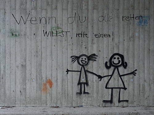 Graffiti: 'alle retten'