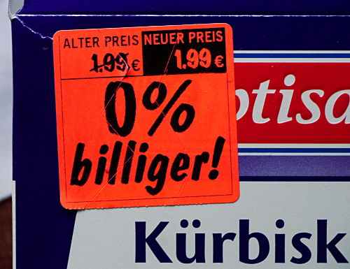 '0% billiger!'