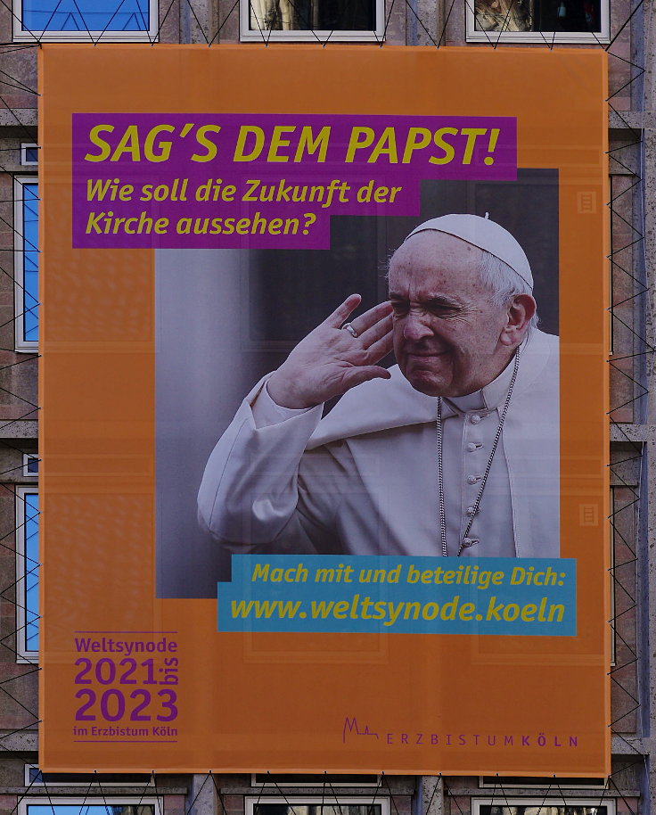 Banner: 'Sags dem Papst!'