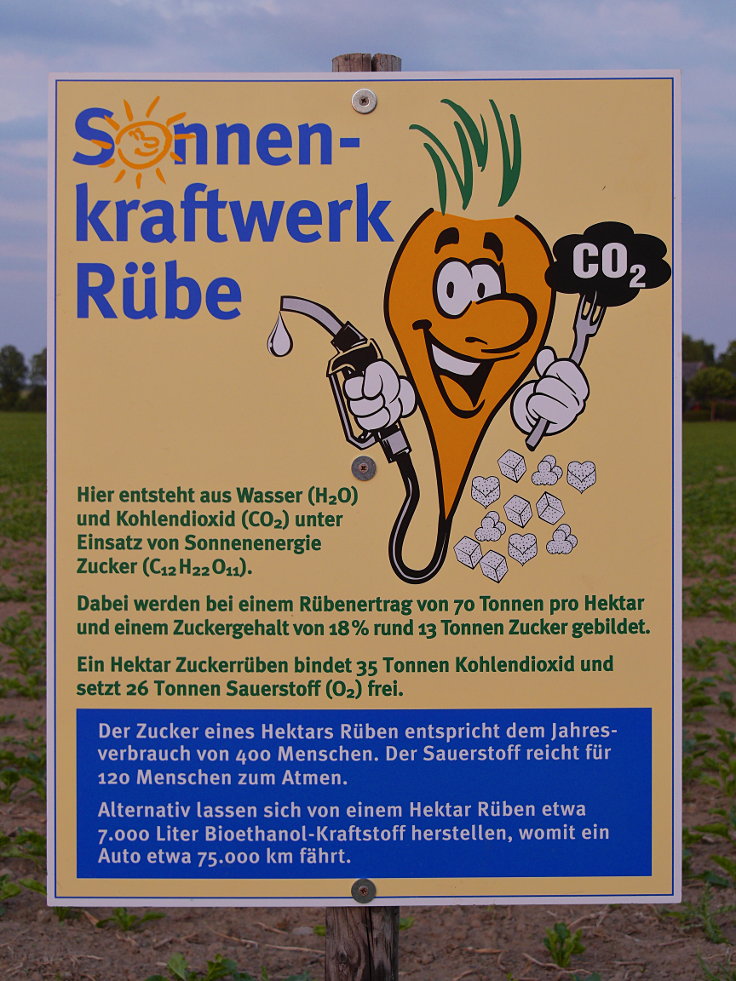 Schild: 'Sonnenkraftwerk Rübe'
