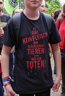 T-Shirt: 'Es gibt kein Fleisch von glücklichen Tieren - nur von Toten!'