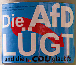 Aufkleber: Die AfD LÜGT und die CDU glaubt's