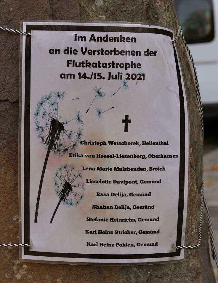 Liste der Toten bei der Flutkatastrophe in Gemünd (2022)