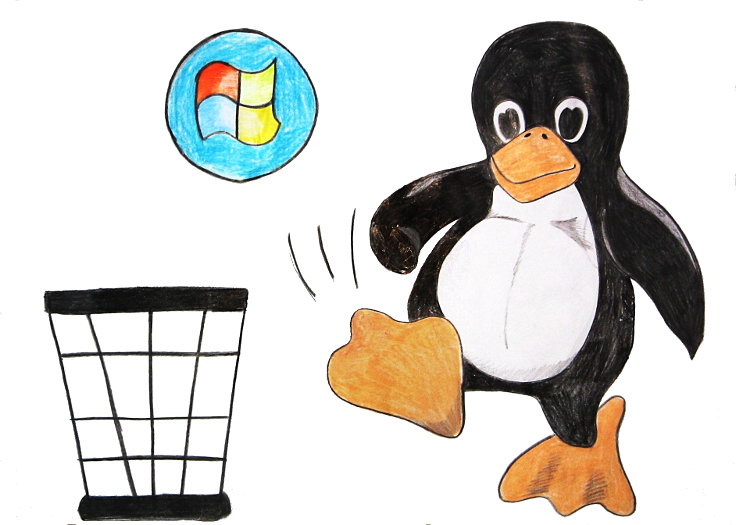 Demoschild: Linux vs. Windows (2007)